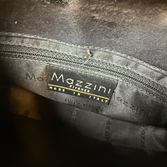 Vintage Mazzini Black Leather Handbag Purse - Picture 5 of 5